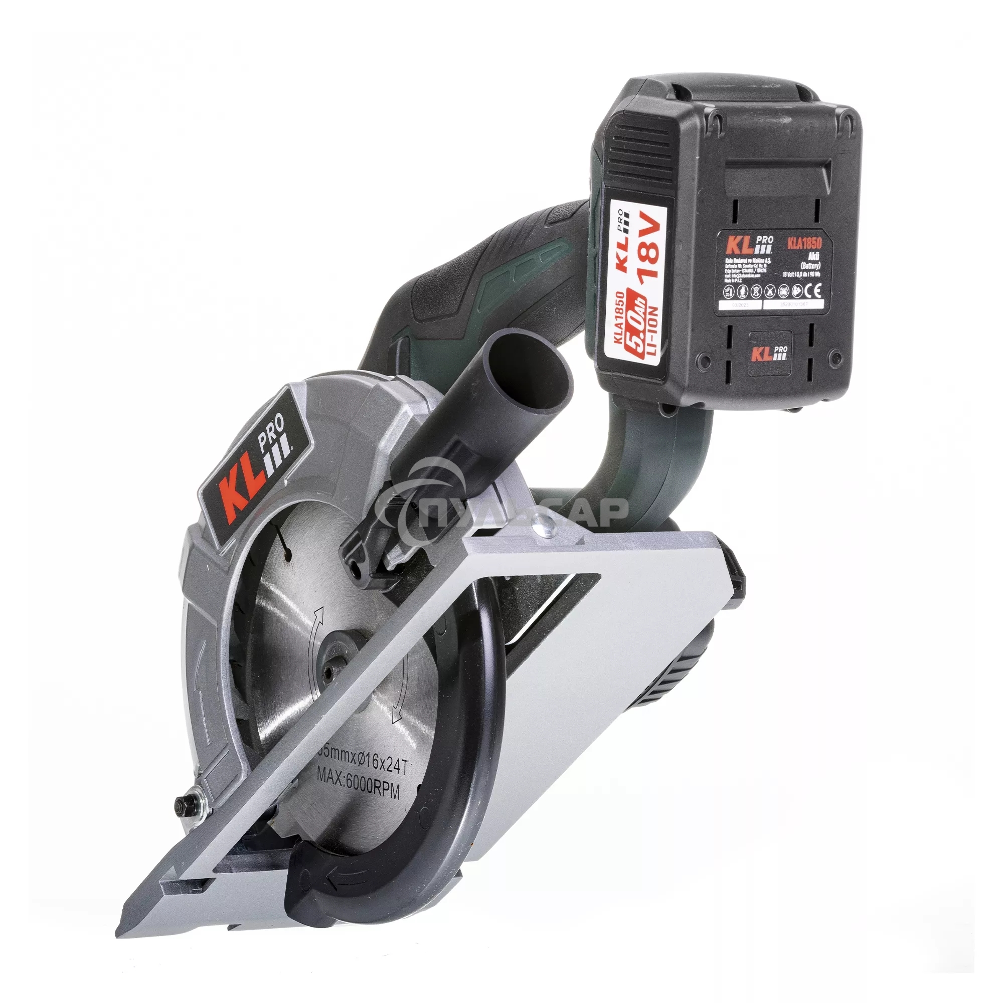 Профессиональная пила циркулярная бесщеточная KLPRO KLDAT18B-50 (18 В / 5,0 А·ч)