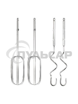 Миксер электрический Galaxy Line GL 2235, бежевый, ручной, 600 Вт, 5 скоростей, 2 насадки-венчика, 2 насадки для замешивания теста, быстрое извлечение насадок, защита от перегрева, книга рецептов