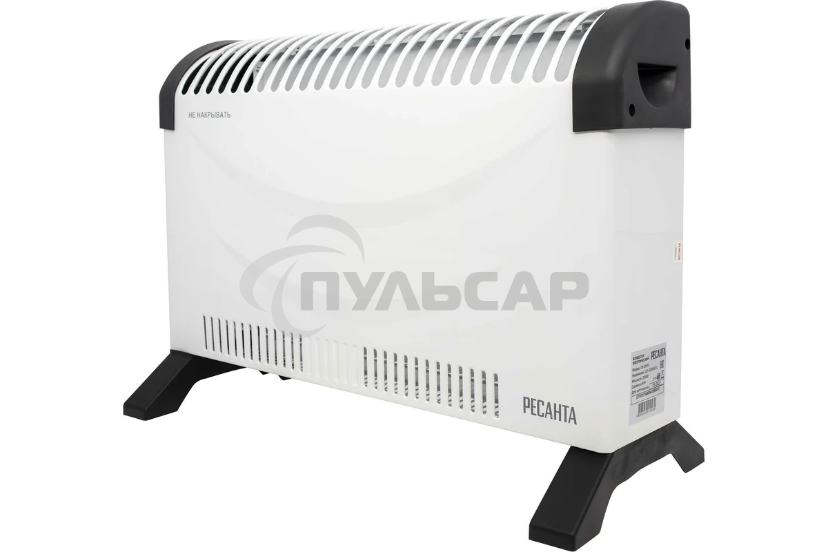 Конвектор Ресанта ОК-2000С белый, 2000 Вт, 25 м2, термостат