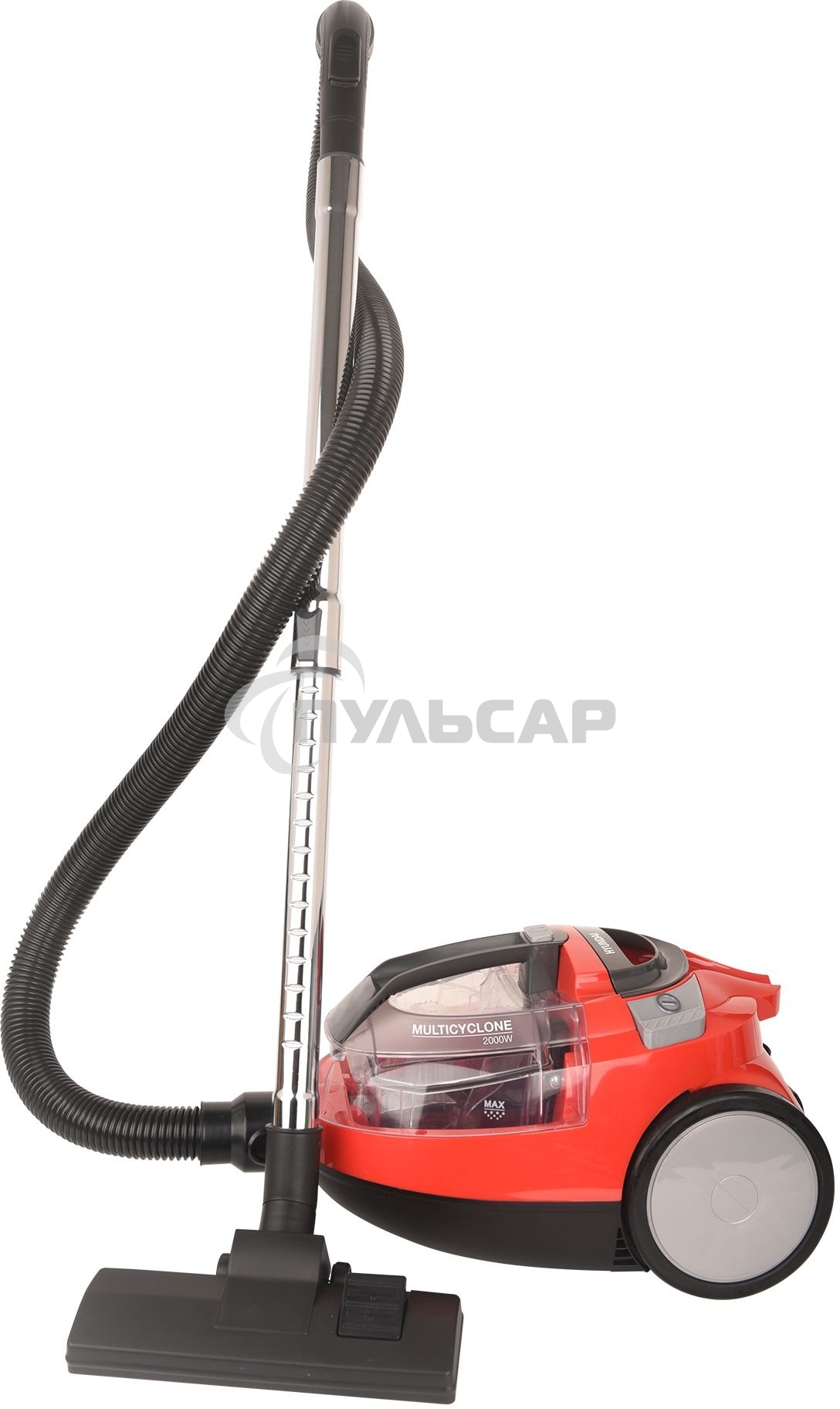 Пылесос Hyundai HYV-C3075 красный, 380/2000 Вт, уборка сухая, пылесборник контейнер 1.5 л