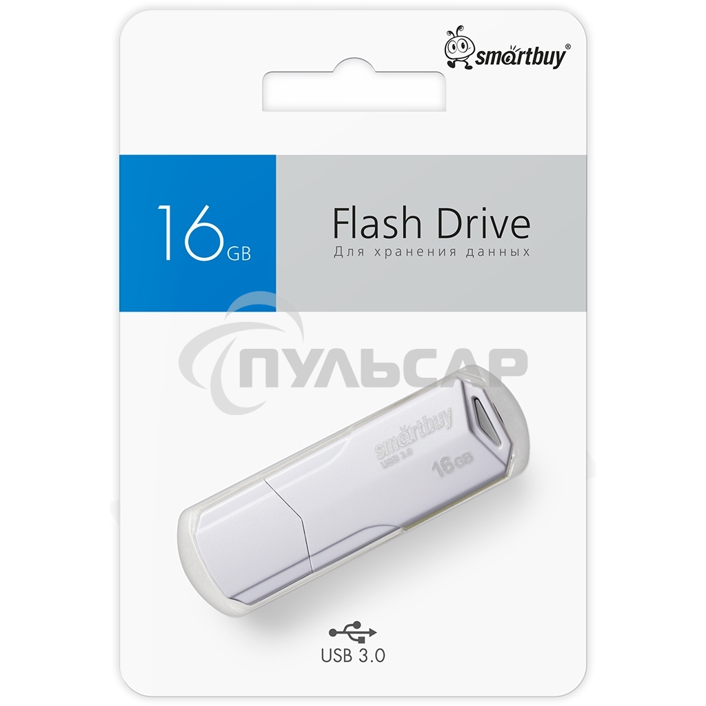 Флешка USB Smartbuy R/W (SB16 GbCLU-W3) UFD 3.0/3.1 016 Gb CLUE белый