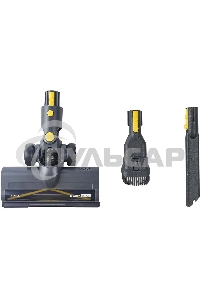 Пылесос вертикальный Centek CT-2573 черный/желтый, питание от аккумулятора, 215 Вт, уборка сухая, пылесборник 0.8 л, работа от АКБ max 45 мин