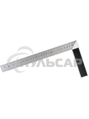 Угловая линейка стальная Deli DL302300 300мм нержавеющая сталь + алюминиевое основание