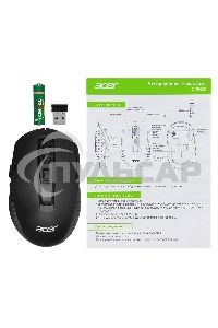 Мышь беспроводная Acer OMR060 черный, 1600 dpi, радиоканал, USB, кнопки - 6