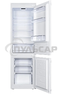 Встраиваемый холодильник Zigmund & Shtain BR 18 X белый двухкамерный 195/75 л морозилка снизу, размораживание ручное