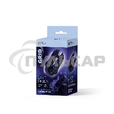 Мышь проводная оптическая Perfeo GRID, 4 кн, USB, черный, GAME DESIGN, 7 цв. подсветка, 800-1600 DPI PF_A4800