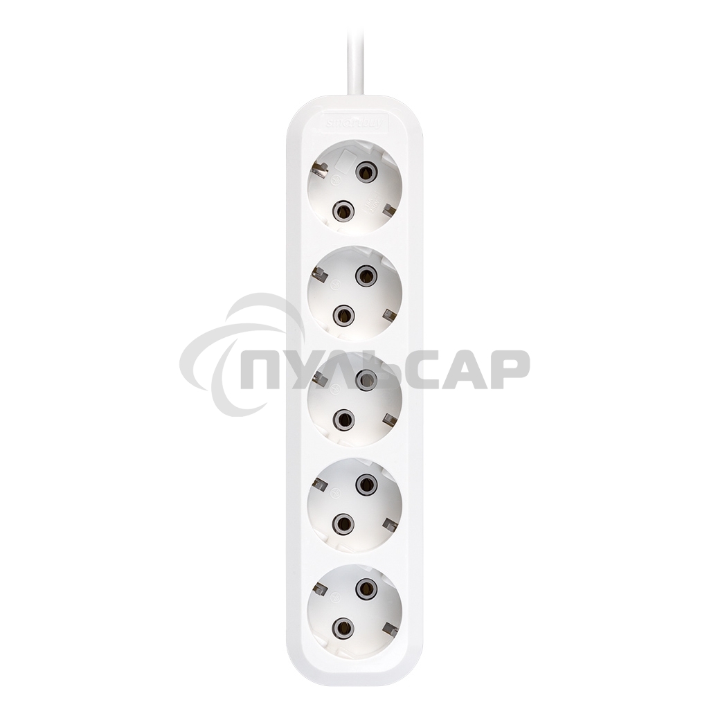 Удлинитель Smartbuy, 5 гнезд 10 метров 16А/3,5кВт с заземлением ПВС 3х1,0 (SBE-16-5-10-Z)
