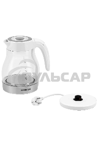 Чайник электрический Hyundai HYK-G3802 1.7л. 2200Вт белый/серебристый (корпус: стекло)