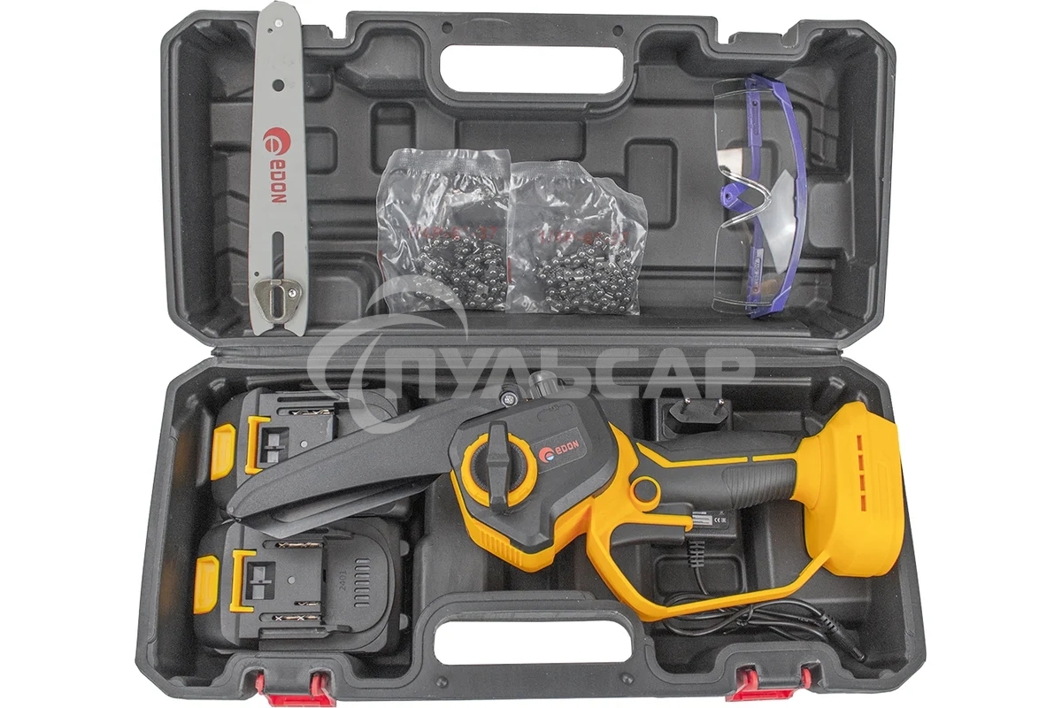 Мини-пила цепная аккумуляторная EDON ANS-21/6BL желтый/черный 25165