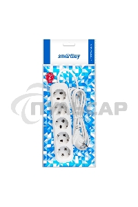 Удлинитель Smartbuy, 5 гнезд 2 метра 16А/3,5кВт с заземлением ПВС 3х1,0 (SBE-16-5-02-Z)