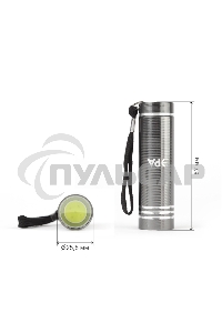 Фонарь светодиодный ЭРА UB-402 Джет 1,5Вт COB, алюм, 3xAAA в компл, 12 шт. промо-бокс