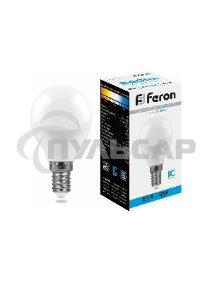 Лампа светодиодная Feron LB-550 9W 230V E14 6400K G45