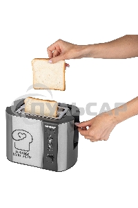 Тостер электрический ENDEVER Skyline ST-127, мощность 800 Вт, стальной/черный, 6 реж. поджаривания, 2 отсека для тостов, 4 шт/уп