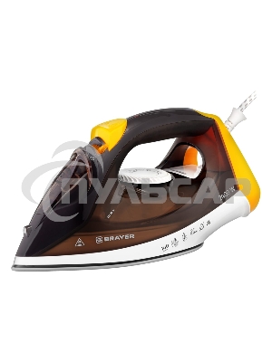 Утюг BRAYER, 2400 Вт, керамическое покрытие, пар 140 г/мин, антикапля, разбрызгивание, 330 мл, самоотчистка