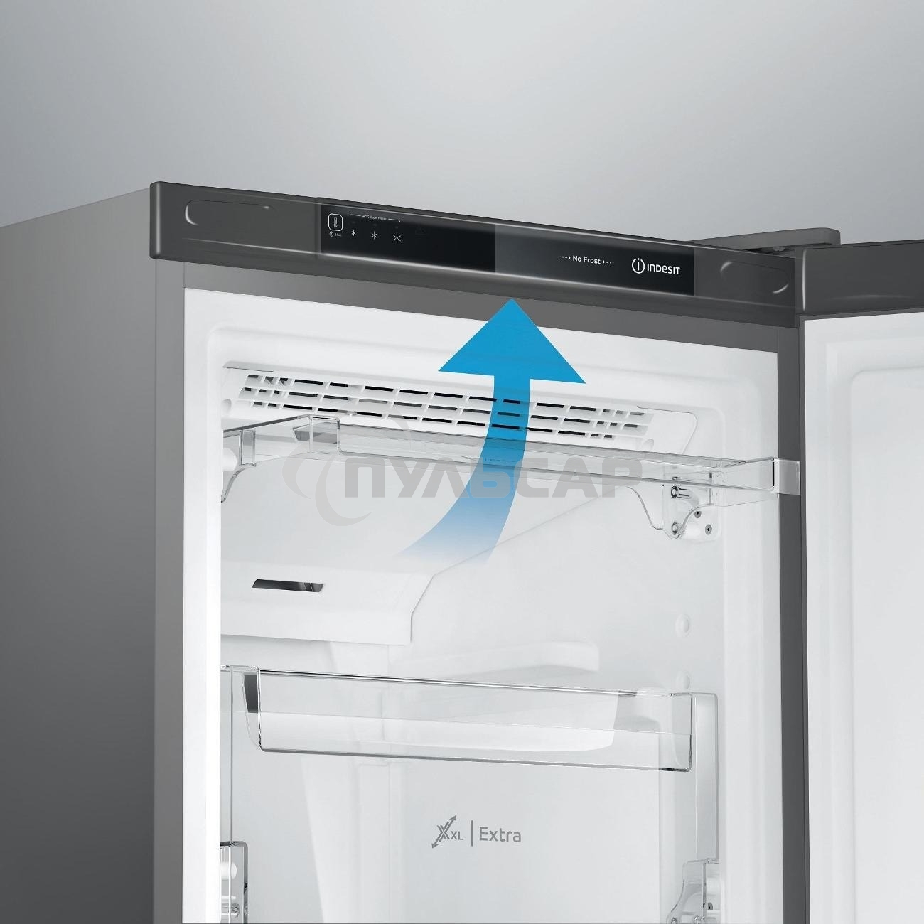 Морозильная камера Indesit DFZ 4150 G, серебристый, 204л, 6 ящиков