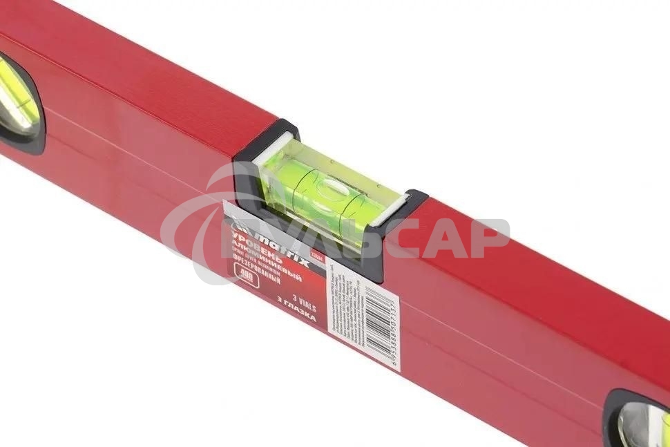 Уровень алюминиевый Matrix 400 мм, фрезерованный, 3 глазка