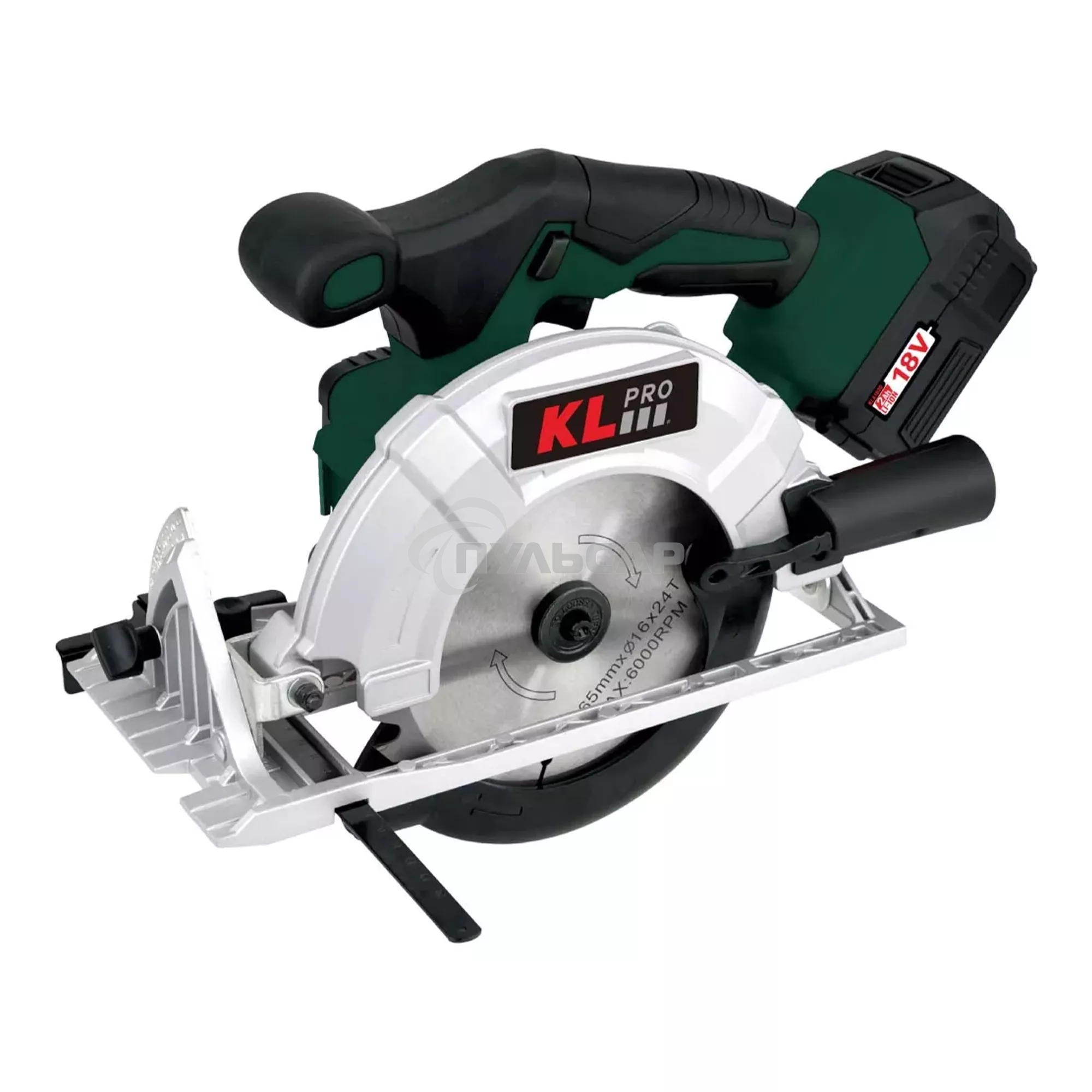 Профессиональная пила циркулярная бесщеточная KLPRO KLDAT18B-20 (18 В / 2,0 А·ч)