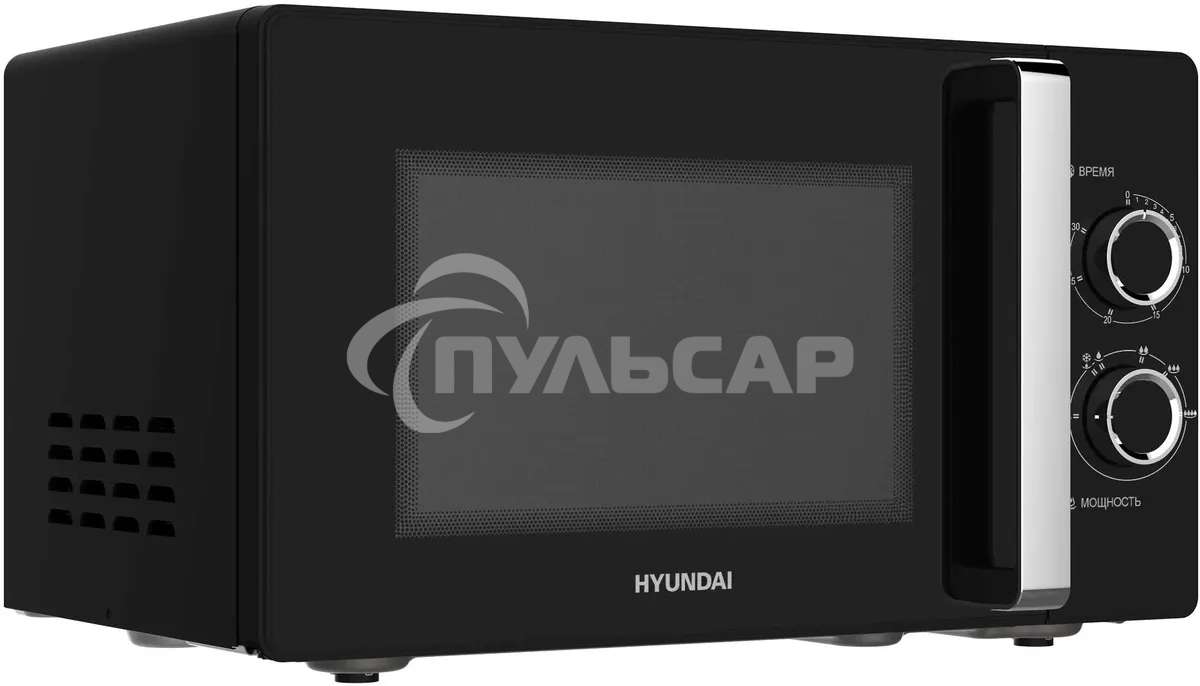 Микроволновая печь Hyundai HYM-M2012 черный/хром, 23 л, 800 Вт, переключатели - поворотный механизм