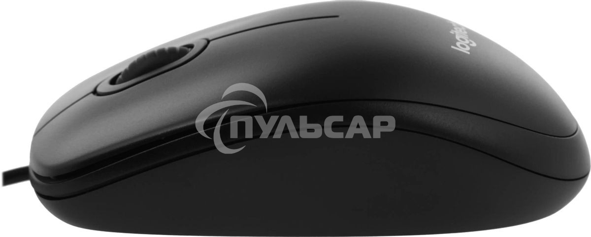 Мышь проводная Logitech B100 черный, 1000 dpi, USB, кнопки - 3