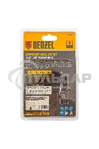 Набор сверл под конфирмат Denzel 3-5 мм, 4 шт