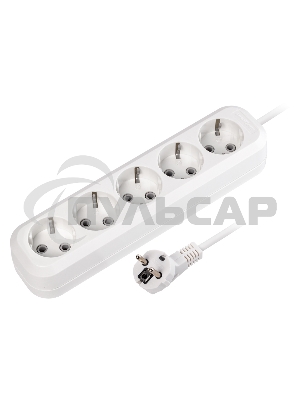 Удлинитель Smartbuy, 5 гнезд 2 метра 16А/3,5кВт с заземлением ПВС 3х1,0 (SBE-16-5-02-Z)