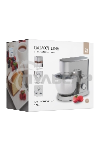Миксер Galaxy Line GL 2237, серебристый, планетарный, 1600 Вт, 6 скоростей, импульсный режим