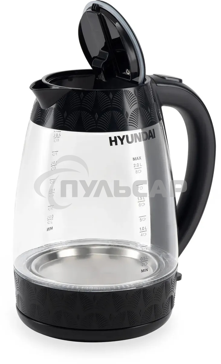 Чайник электрический Hyundai HYK-G4505 2л. 2200Вт черный (корпус: стекло)