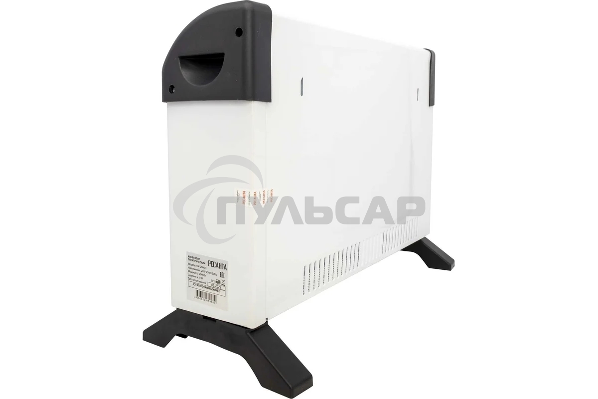 Конвектор Ресанта ОК-2000С белый, 2000 Вт, 25 м2, термостат