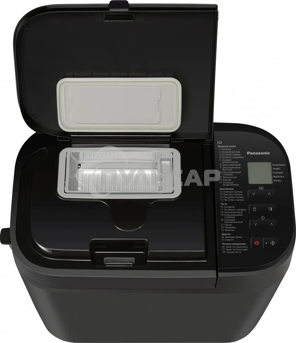 Хлебопечь Panasonic SD-R2530KTS черный, 550 Вт, программ - 28 шт, вес выпечки - 1.1 кг