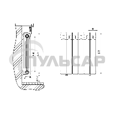 Радиатор биметаллический RIFAR Monolit 500 х 10 секций БОРДО боковое подключение