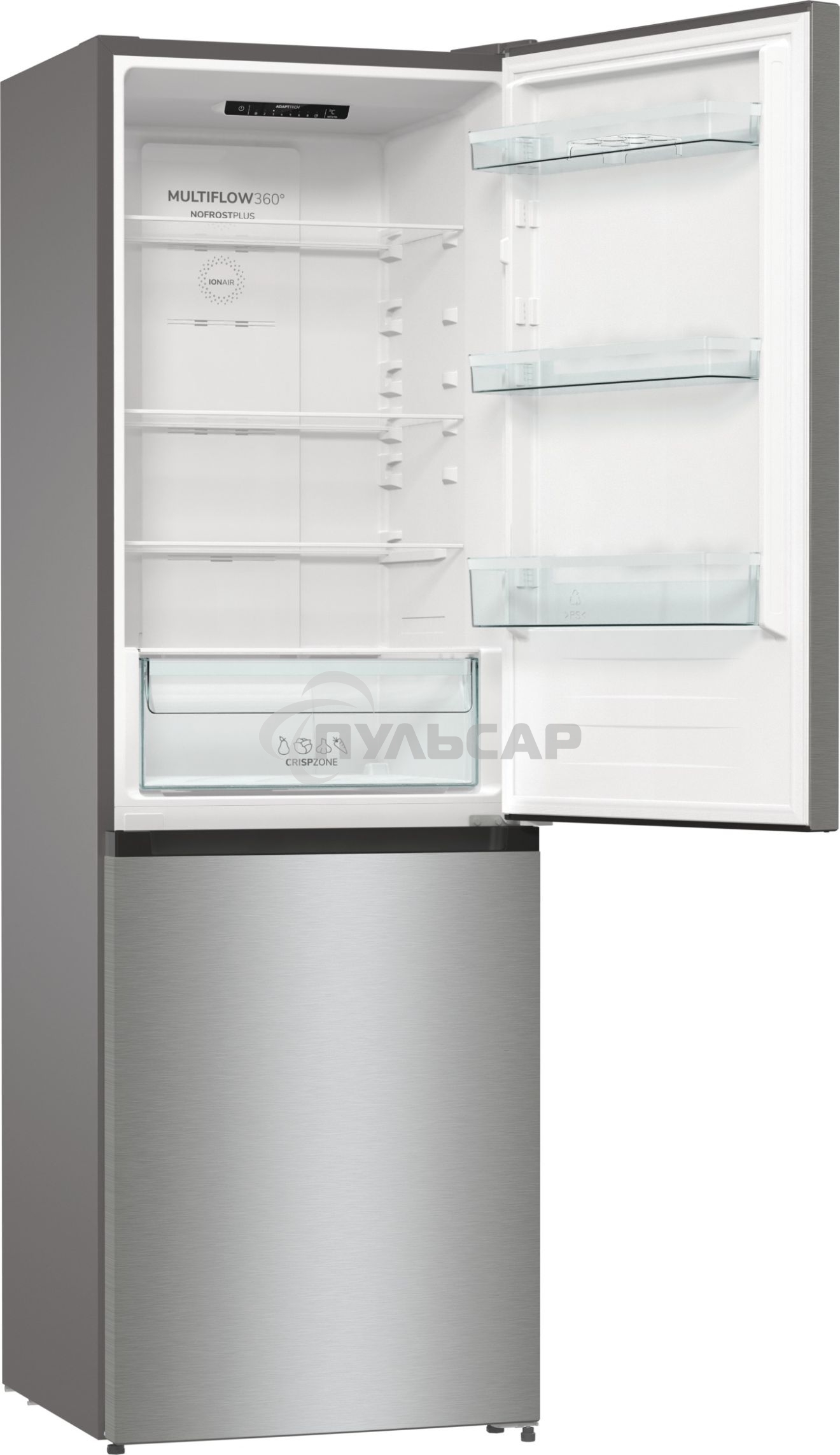 Холодильник Gorenje NRKE62XL серебристый металлик двухкамерный 203/99л морозилка снизу, No Frost