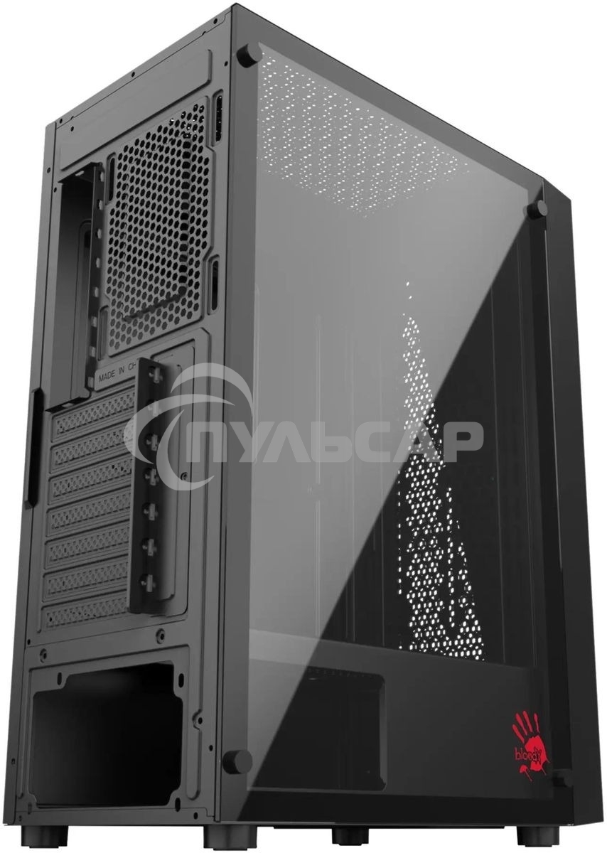 Компьютерный корпус Bloody BD-CC106 черный без БП ATX 8x120мм 1xUSB 2.0 1xUSB 3.0 audio bott PSU