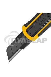 Нож Denzel 18 мм, сменное лезвие, SK4, корпус из ABS + TPR, торцевой зажим