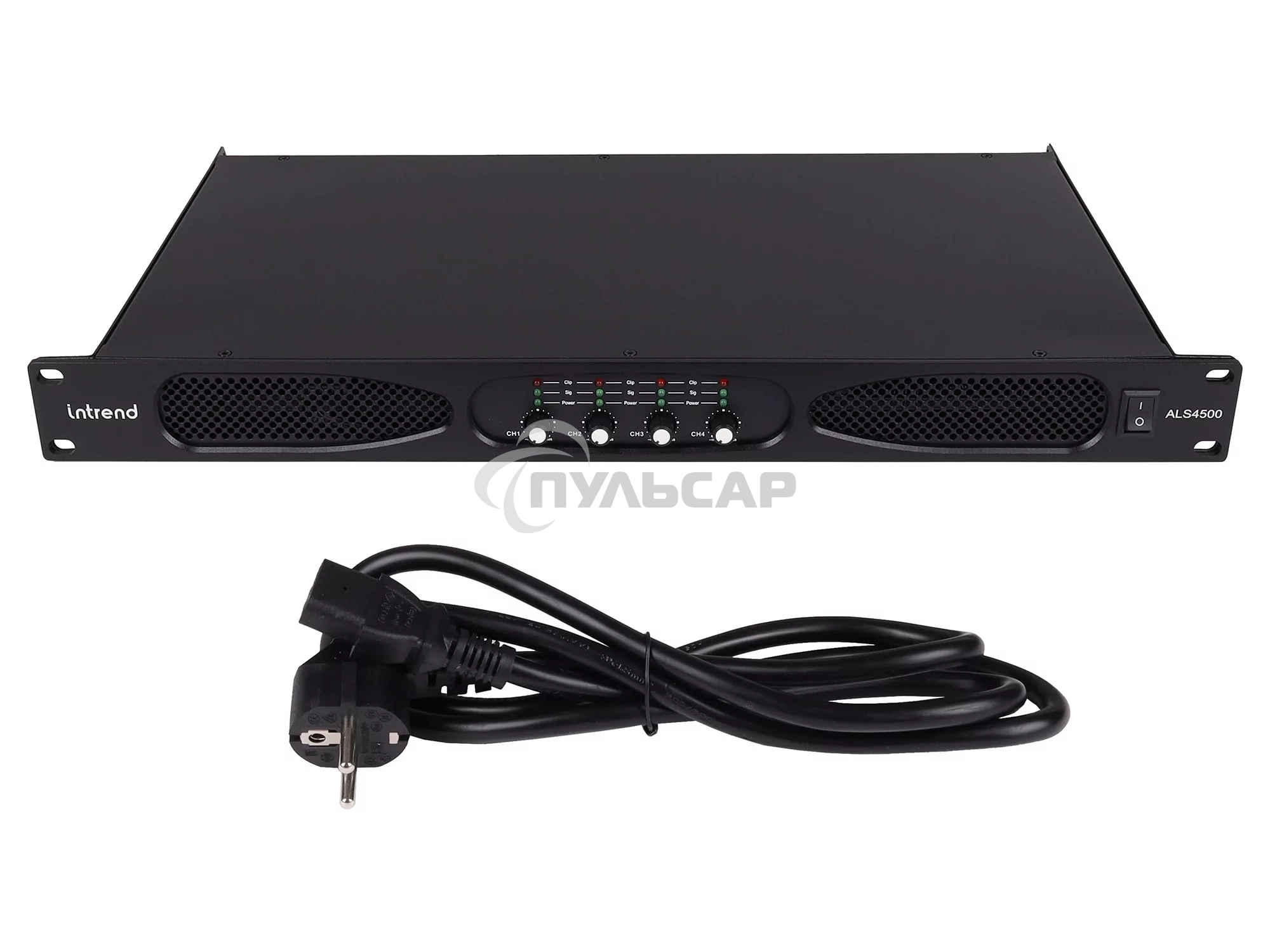 Усилитель Intrend ALS 4500 Четырехканальный, 4х500Вт/8Ом, 4х800Вт/4Ом, 2х1600Вт/8Ом.