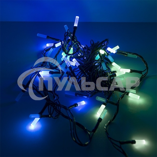 Гирлянда светод. Funray Лучики, SE-BEAM-560M, 5М, 60LED, мульти (4цв.),темно-зел.шнур 0,7м,контр,