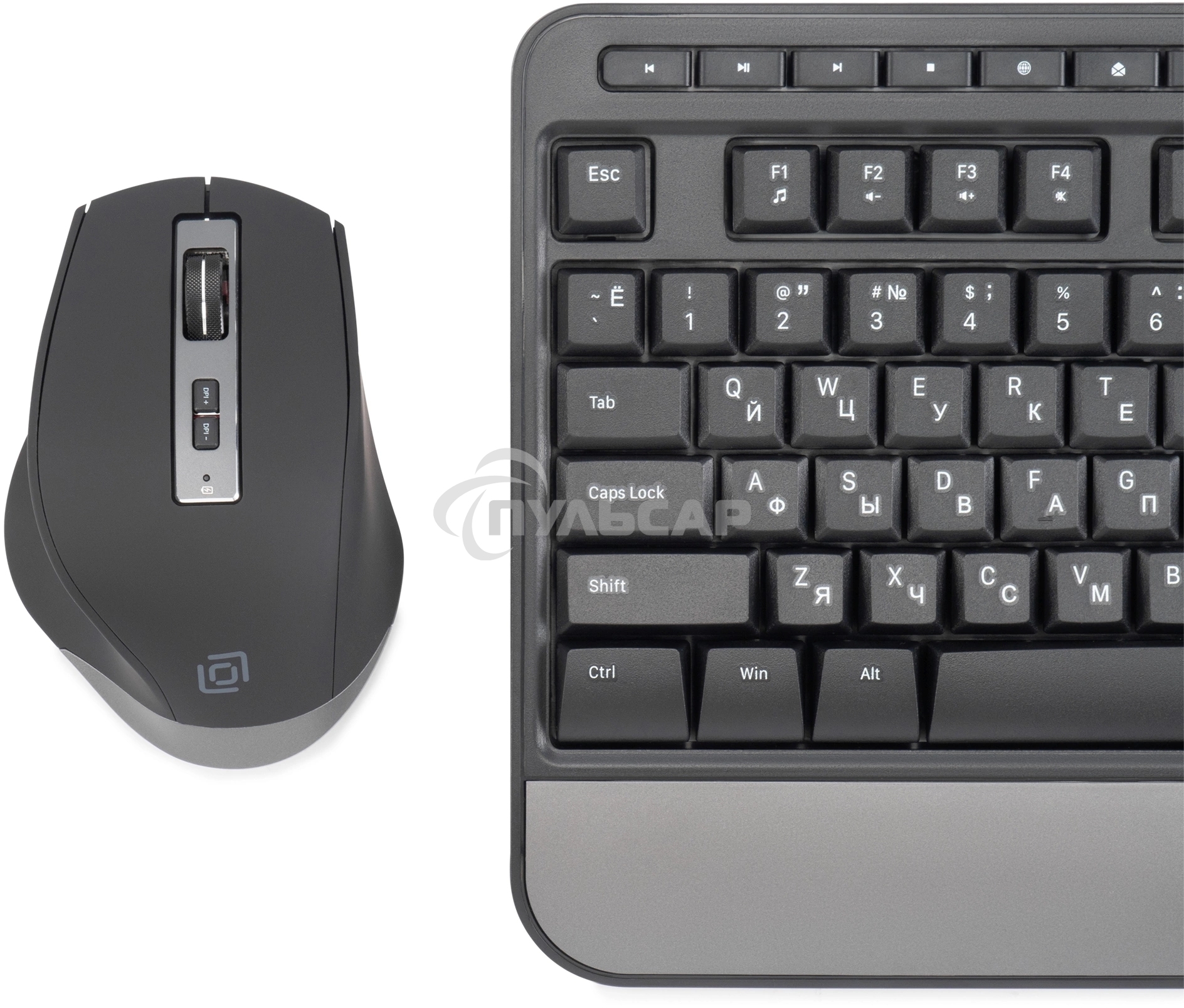 Комплект клавиатура + мышь Оклик S290W клав:черный мышь:черный USB беспроводная Multimedia (351701)