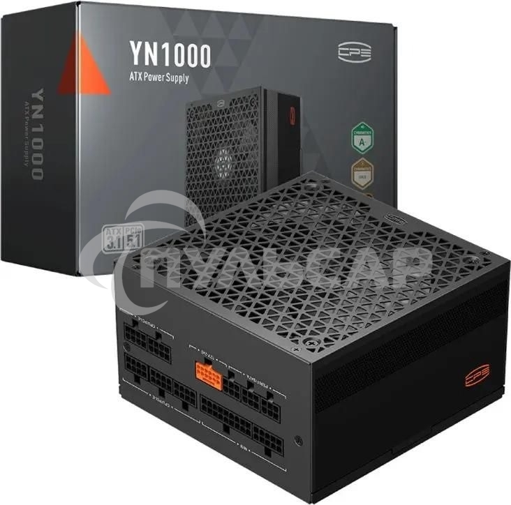 Блок питания PCCooler P5-YN1000-G1F, 1000Вт, 80 PLUS Gold, 135мм, модульный, черный