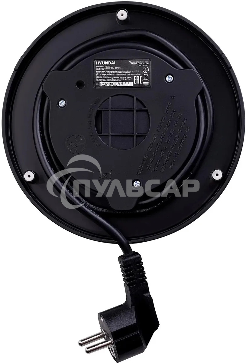 Чайник электрический Hyundai HYK-G7700 2.5л. 2200Вт кремовый/черный корпус: стекло