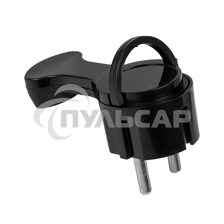 Вилка угловая плоская с/з черная 