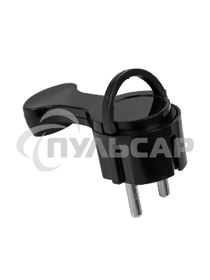 Вилка угловая плоская с/з черная 