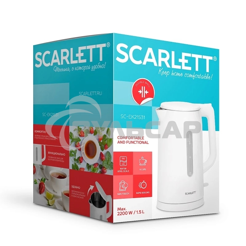Чайник электрический Scarlett SC-EK21S31 белый