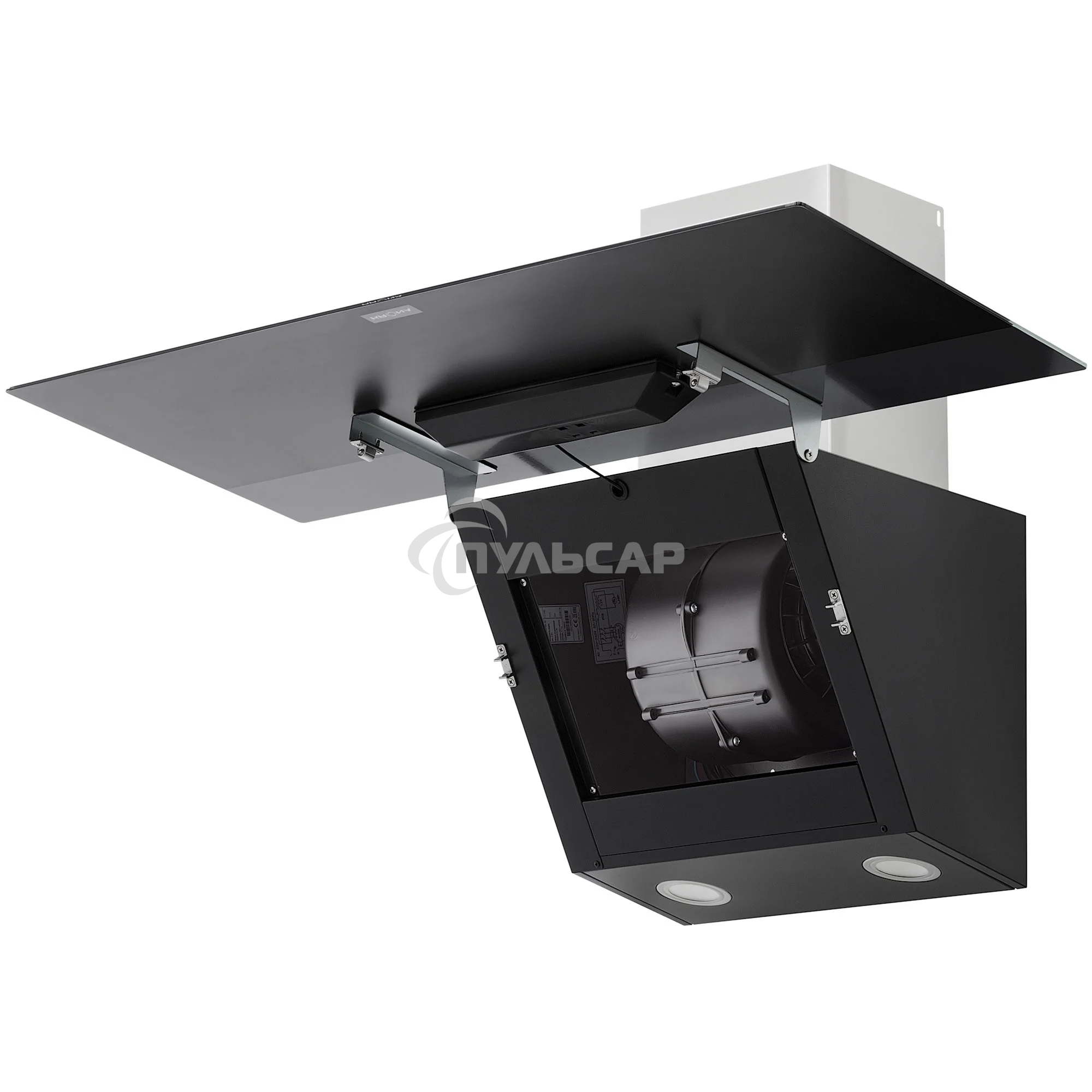 Наклонная вытяжка Krona KRISTEN A 900 black S черный/нерж.сталь