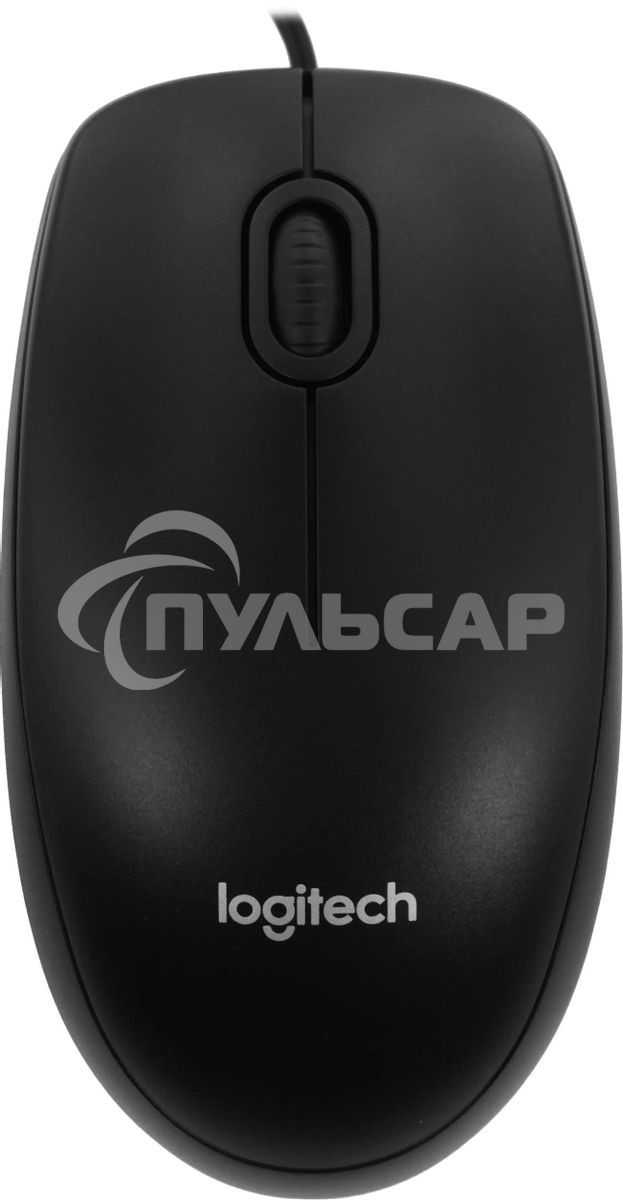 Мышь проводная Logitech B100 черный, 1000 dpi, USB, кнопки - 3