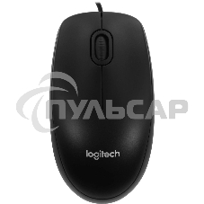 Мышь проводная Logitech B100 черный, 1000 dpi, USB, кнопки - 3