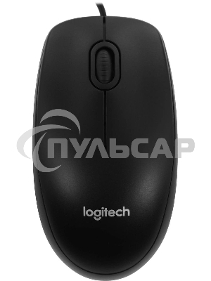Мышь проводная Logitech B100 черный, 1000 dpi, USB, кнопки - 3