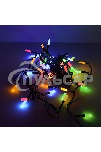Гирлянда светод. Funray Лучики, SE-BEAM-560M, 5М, 60LED, мульти (4цв.),темно-зел.шнур 0,7м,контр,