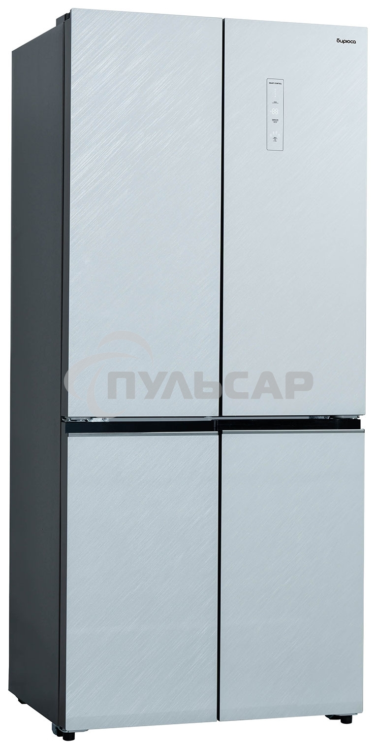 Холодильник Бирюса CD 496 TWG текстурированное белое стекло трехкамерный 334/162л морозилка снизу, NoFrost, Side by Side