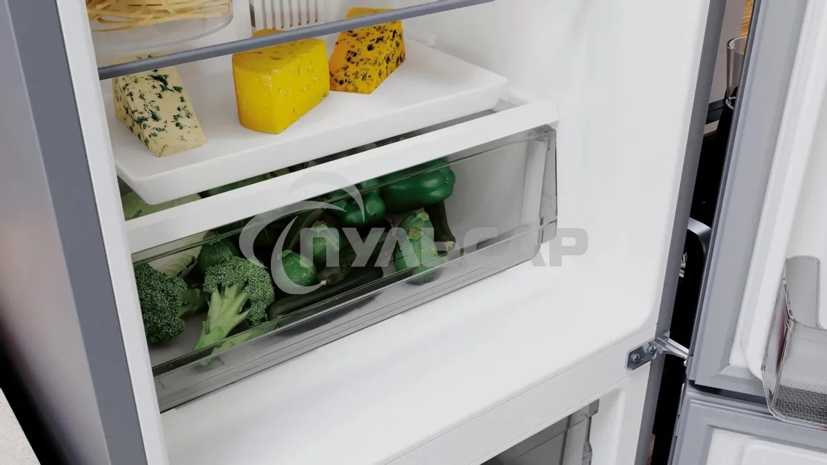 Холодильник Hotpoint HT 5180 MX нержавеющая сталь/серебристый двухкамерный 220/78 л морозилка снизу, No Frost