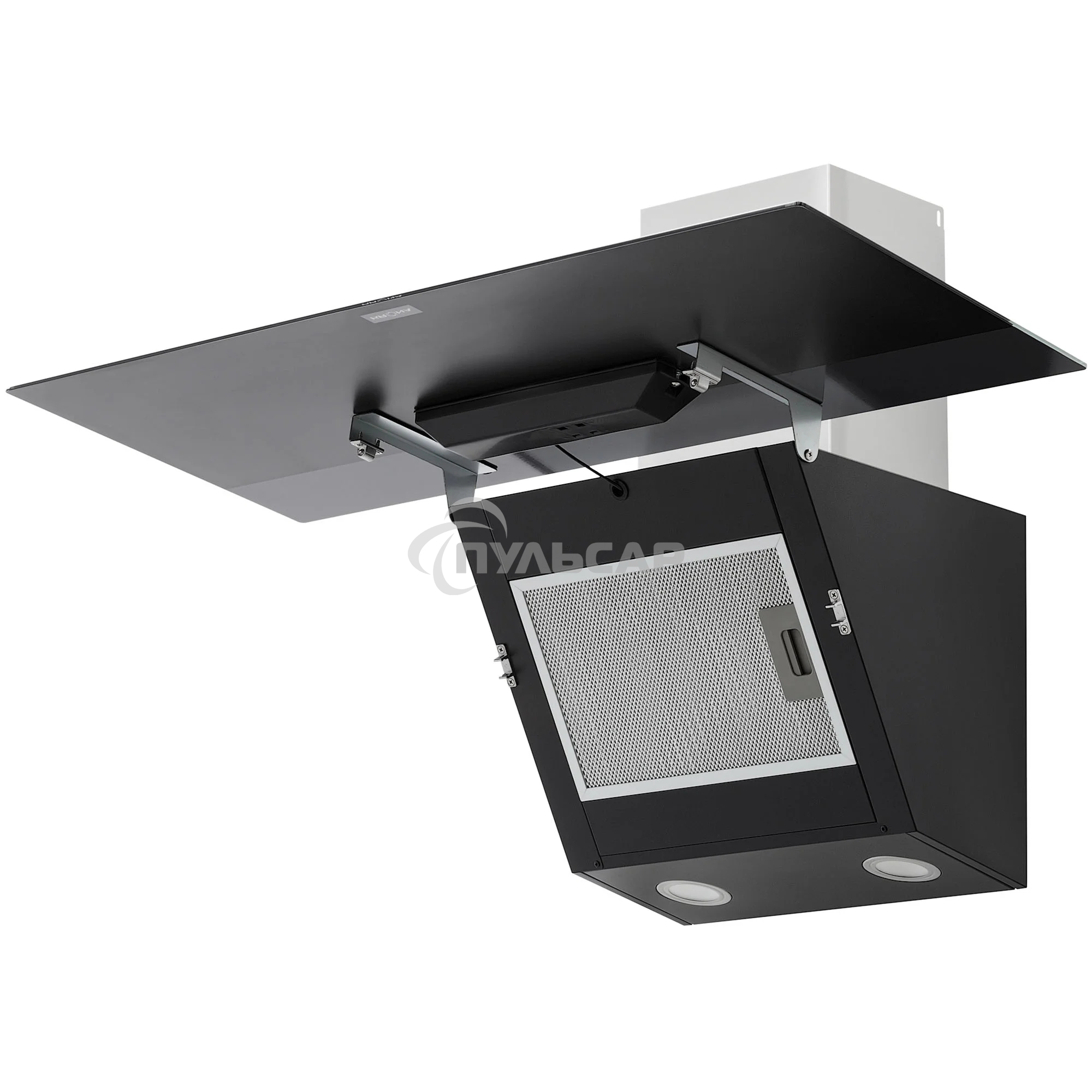 Наклонная вытяжка Krona KRISTEN A 900 black S черный/нерж.сталь