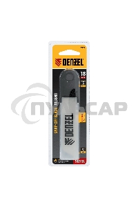 Лезвия Denzel 18 мм, сталь SK5 - 0,6 мм, усиленные, 5 штук